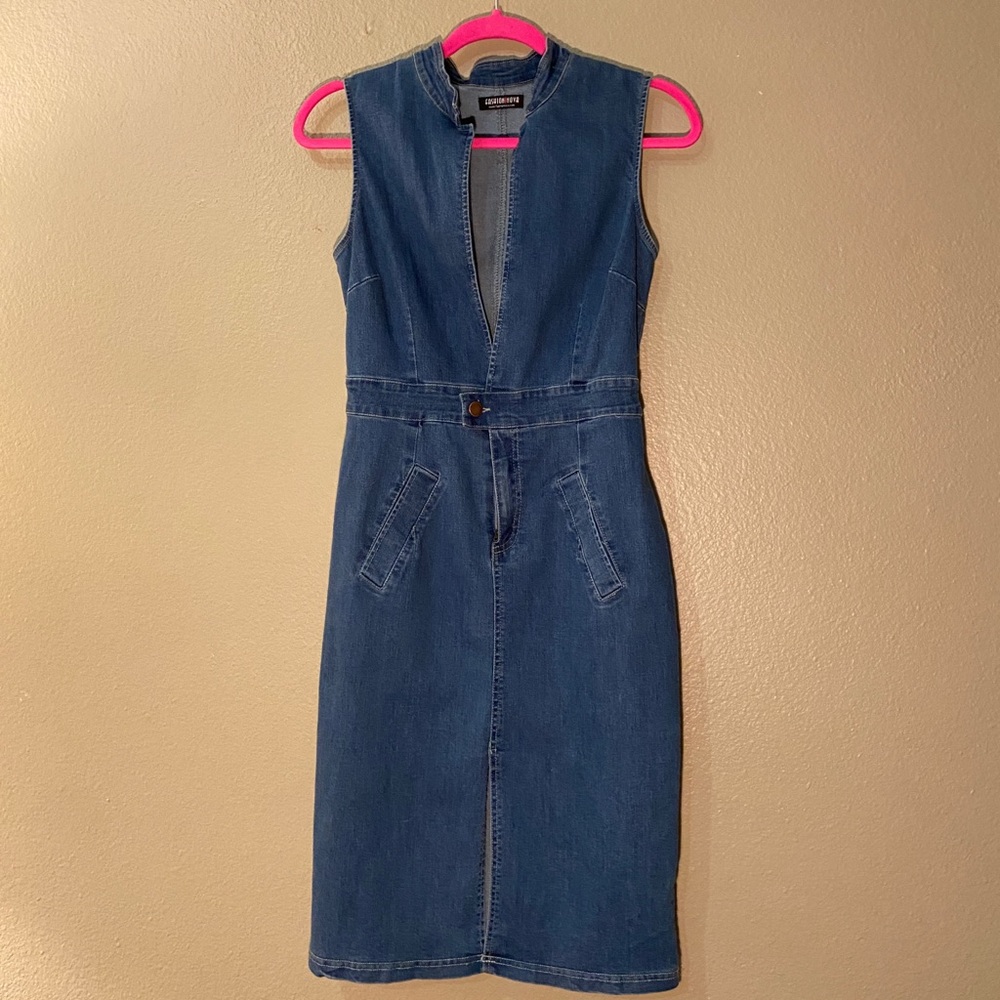FashionNova Classic Blue Jean Denim dress size Large